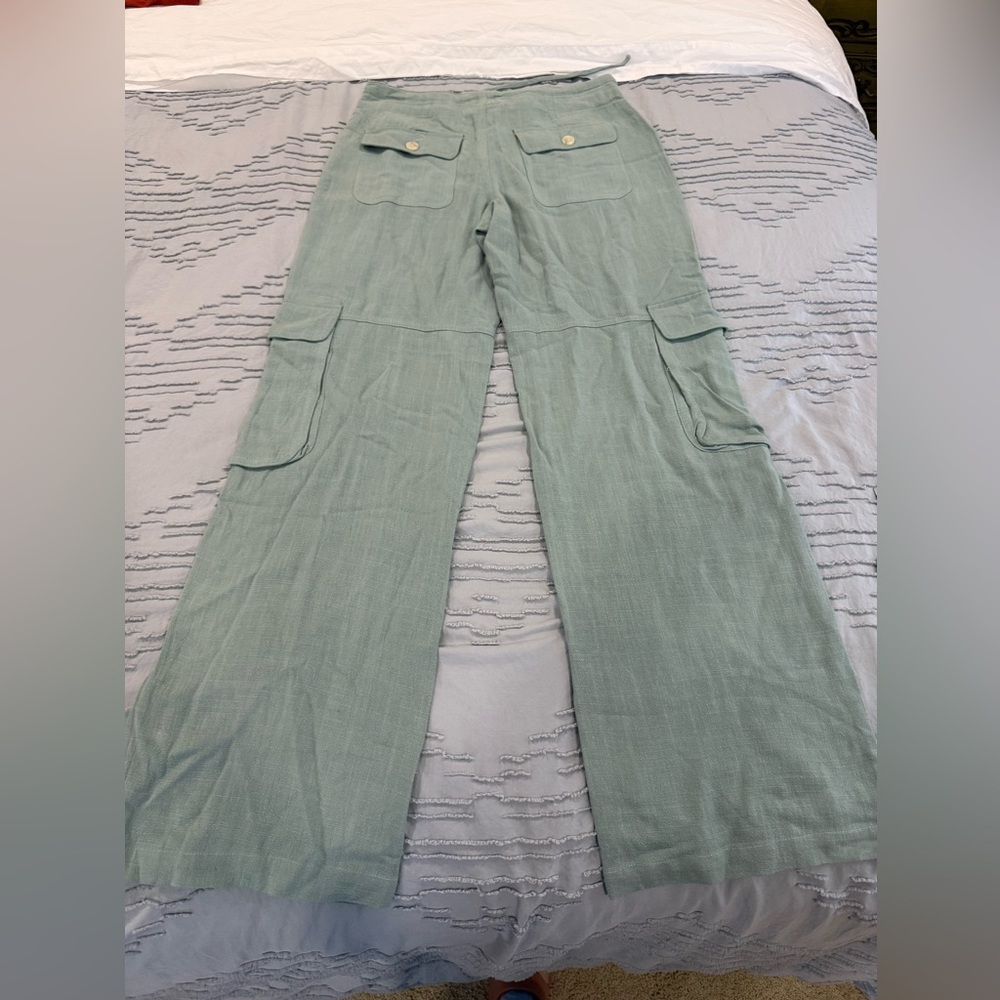 Thread & Supply Light Green Cargo Pants Small NWT - Picture 3 of 12